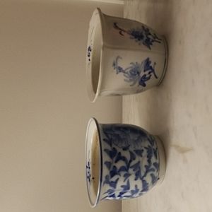 Blue and White Planters